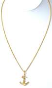 Hefty Anchor Necklace with Diamond in 14KT Yellow Gold