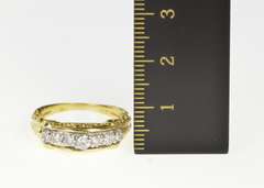 18K Yellow Gold 0.50 Ctw Diamond Ornate Scroll Wedding Band Ring
