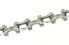 14K White Gold 0.84 Ctw Diamond Bike Chain Link Statement Bracelet