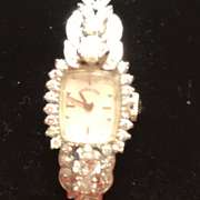 LADIES 14K AND DIAMOND ANTIQUE HAMILTON WATCH