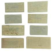 9  Signed and Numbered Confederate War Bond Coupons Civil War Civil