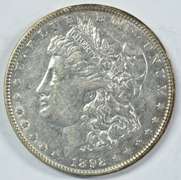 Scarce near Mint 1892-P Morgan Silver Dollar