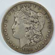 Nice Scarce 1890-CC Morgan Silver Dollar. Upper end
