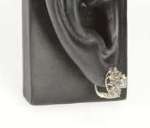 18K White Gold Cubic Zirconia Retro Halo Burst Snowflake Earrings