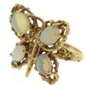 Fabulous Yellow Gold Opal Butterfly Ring