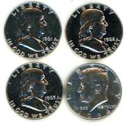 1961, 1962, 1963, & 1964 Gem Proof Half Dollars