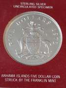 1970 Unc $ 5&$10 Proof Bahama Sterling Silver Crowns