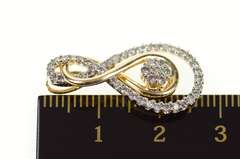 10K Yellow Gold 0.70 Ctw Diamond Encrusted Two Tone Loop Pendant