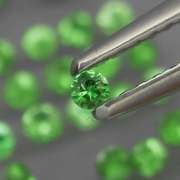 Rare 2.84ct untreated apple green Tsavorite set