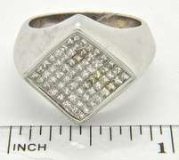 MEN'S 14K WHITE GOLD DIAMOND RING. 1.50 CARAT