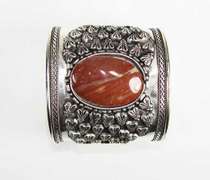 Charming Ethnic Handcrafted Silver Tone Cuff Bracelet