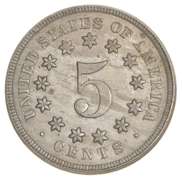 1867 Shield Nickel - NO RAYS