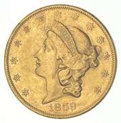 1859 $20 Liberty Head Gold Double Eagle