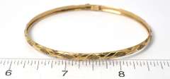 Understated Laser-Etched Bangle Bracelet in Yellow Gold