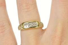 18K Yellow Gold 0.42 Ctw Princess Diamond Encrusted Band Ring