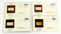 4 Locomotive 1987 1st Day Issues/22KT Gold Stamps