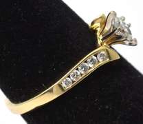 0.23CTW Marquise-Cut Diamond Ring in 14KT Yellow Gold
