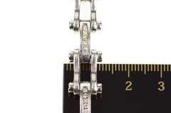 14K White Gold 0.84 Ctw Diamond Bike Chain Link Statement Bracelet