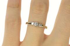 14K White Gold 0.27 Ctw Three Stone Diamond Engagement Ring