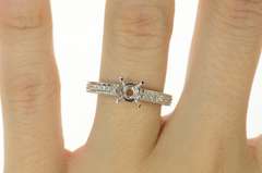 18K White Gold 0.76 Ctw 6.0mm Engagement Setting Mount Ring