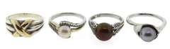 Lot of 4 Sterling Silver Rings