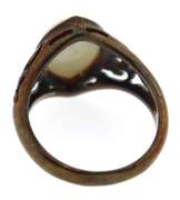 Sterling silver Mother Of Pearl Color Glass Ring