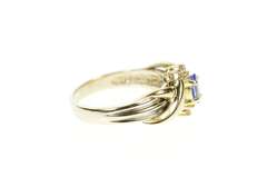 14K Yellow Gold Oval Tanzanite Diamond Accent Engagement Ring