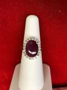14K GOLD LADIES DIAMOND AND RUBY RING.