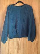 Green Cable knit Sweater- Small