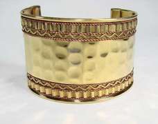 Luminous Ethnic Art Handcrafted 3 Tone Cuff Bracelet