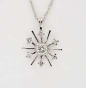 Starburst Diamond Pendant Necklace