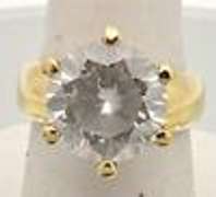 14K GOLD LADIES HUGE CZ RING WITH MATCHING STUDS