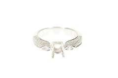 18K White Gold 0.51 Ctw Diamond Semi Mount Engagement Setting Ring