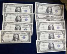 Lot of 10  UNC 1 Dollar Silver Certificate Same Series Consecutive Numbers