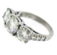 Fancy White Gold 3 Stone Moissanite Ring