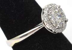 Dazzling Diamond Halo Ring in 14KT White Gold