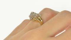14K Yellow Gold 0.45 Ctw Diamond Freefrom Cluster Statement Ring