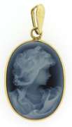 Italian 14K Gold Yellow Gold Reversible Cameo Pendant