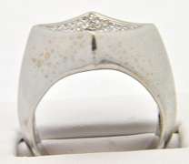 MEN'S 14K WHITE GOLD DIAMOND RING. 1.50 CARAT