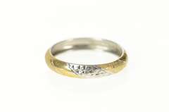 Sterling Silver Two Tone Twist Pattern Rounded Band Ring