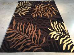MODERN HAND KNOTTED CARVED WOOL RUG 5.7x8.5