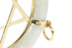 14K Yellow Gold Carved Jade Star of David Jewish Faith Pendant