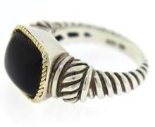 Sterling Silver Signed Black Onyx Ring