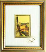 Italian Handcrafted Collectible Cert. Gold Leaf Scenery