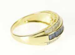 14K Yellow Gold 1.56 Ctw Baguette Sapphire Diamond Band Ring