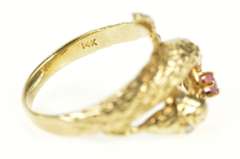 14K Yellow Gold Ruby Ornate Snake Serpent Wrap Statement Ring