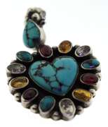 Sterling Silver Heart Shape Turquoise Drop Earrings