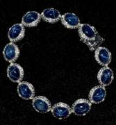 Sparkling Sapphire & Diamond Bracelet in Sterling Silver