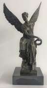Beautiful Angel sits on Celestial Throne Bronze Sculpture