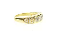 18K Yellow Gold 0.42 Ctw Princess Diamond Encrusted Band Ring